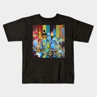 City of London Abstract Painting 623 Kids T-Shirt